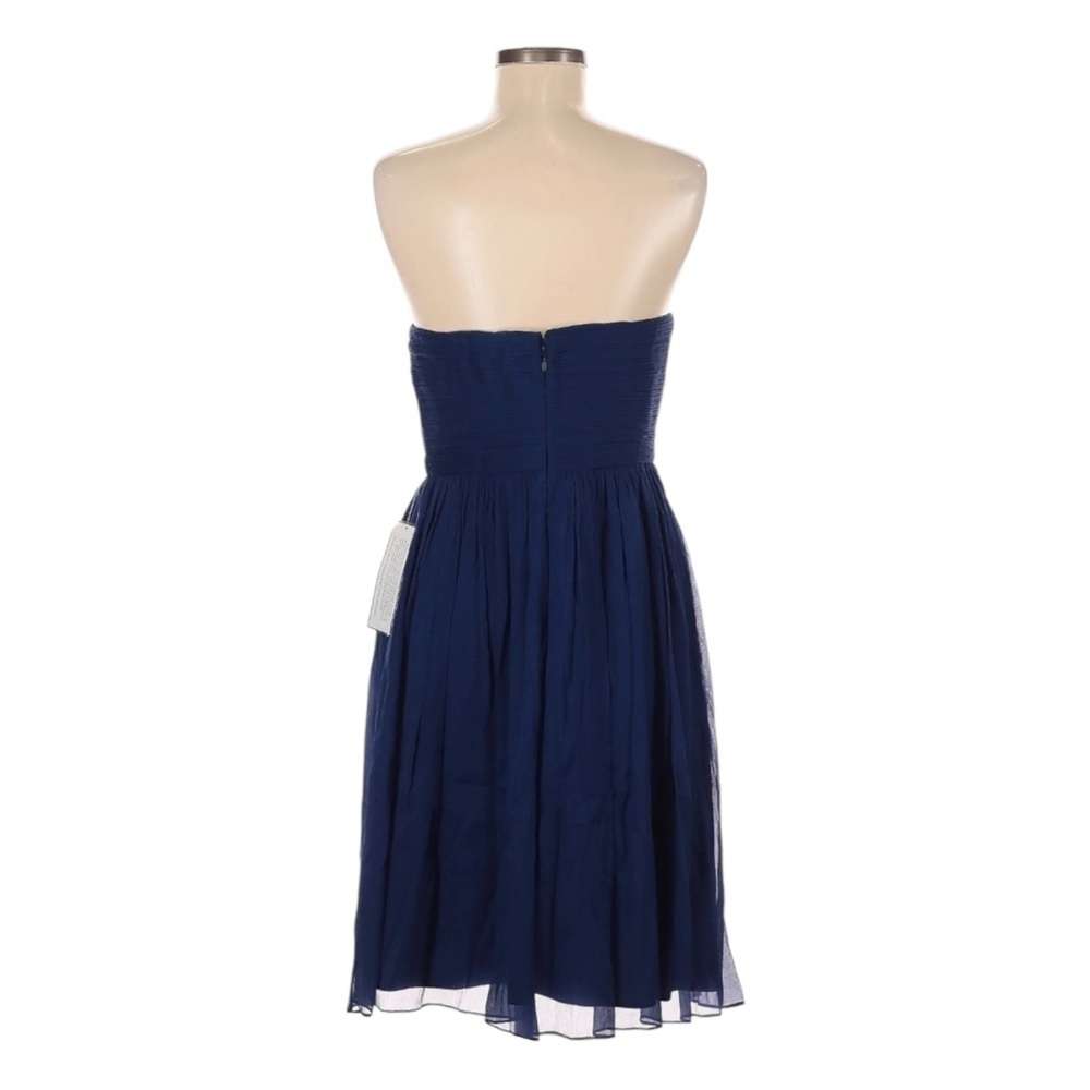 J.Crew Selma Strapless Silk Taffeta Dress Navy Blue 6 Cocktail Bridesmaid NWT - Picture 2 of 12